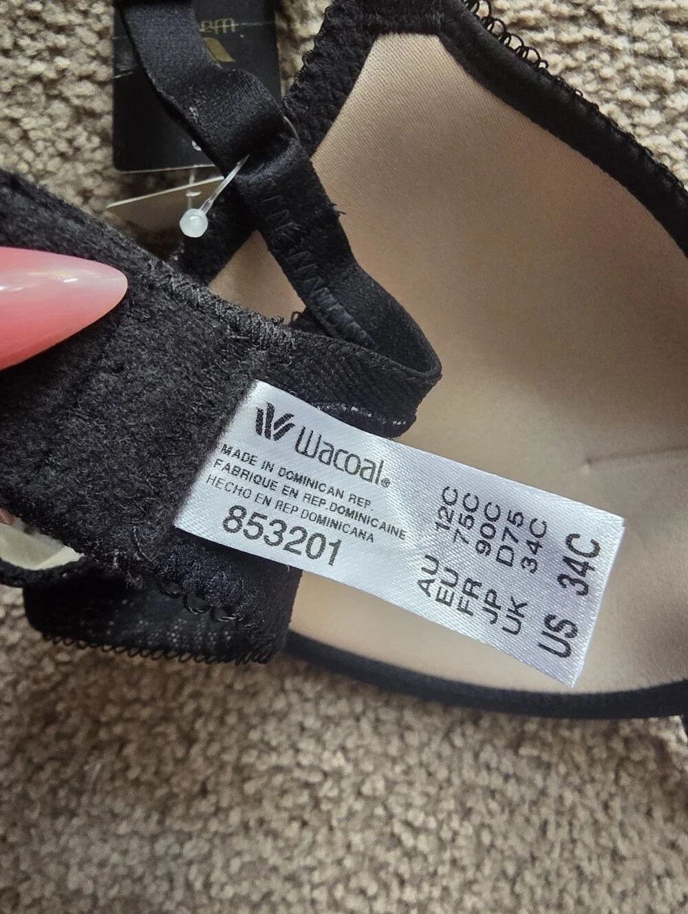 Wacoal Lace Finesse T-Shirt Bra size 34C nwt